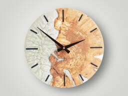 Custom Epoxy Resin Olive Wood Clock Modern Live Edge Decor