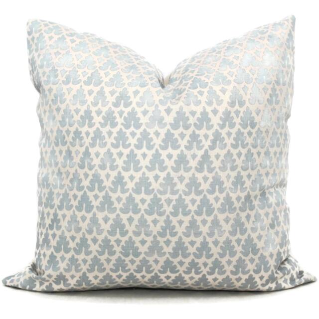 Quadrille Soft Windsor Blue Volpi Pillow Cover 12x18, Accent Pillow, Throw Toss Pillow Rts - image 1