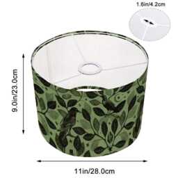 Green Raven Lamp Shade, Cylindrical Floor, Ceiling Or Table Light Cover, Witchy Botanical Bedroom Decor, Fairycore Gothic Gift For The Home - thumbnail 2