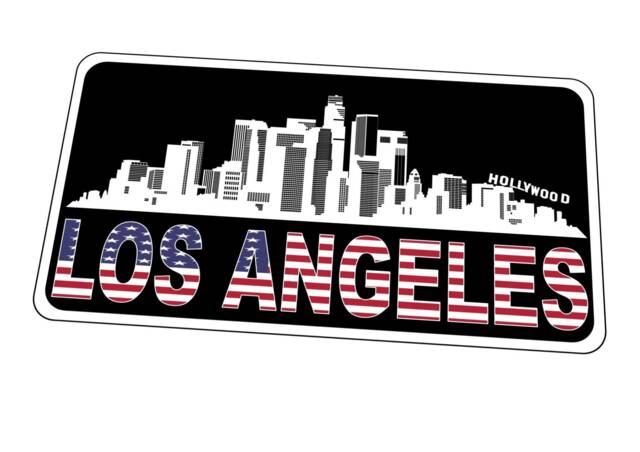 Los Angeles Skyline Metal Sign Usa Novelty Wall Art