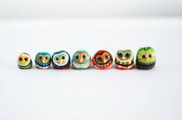 Customizable Polymer Clay Owl Figurine Colorful Barn Totem - thumbnail 1