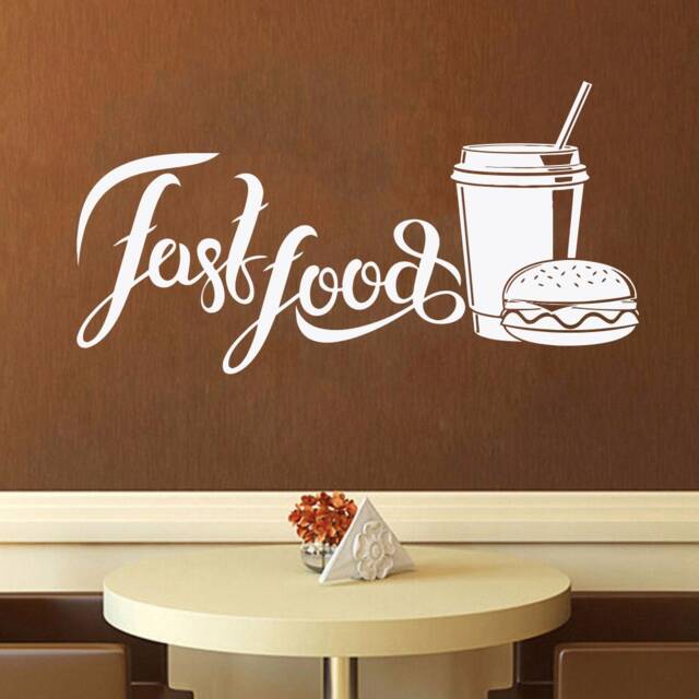 Burger Wall Decal Fast Food Restaurant Window Sticker E1205 - image 1