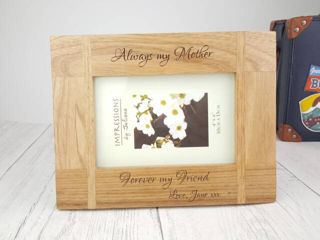 Personalised Photo Frame, Beautiful Oak Picture Wedding Gift, 5Th Anniversary, Engraved Frame - image 1