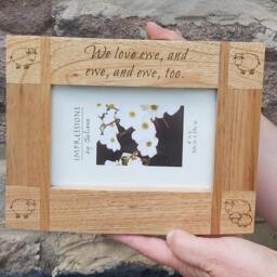 Personalised Photo Frame, Beautiful Oak Picture Wedding Gift, 5Th Anniversary, Engraved Frame - thumbnail 4
