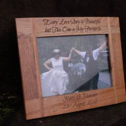 Personalised Photo Frame, Beautiful Oak Picture Wedding Gift, 5Th Anniversary, Engraved Frame - thumbnail 3