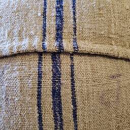 "Antique Hand-Woven Grain Sack 16""x16" - thumbnail 4