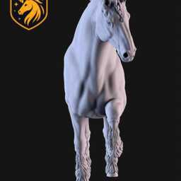 Shire Horse - Elevated Trot Pose - Unpainted Abs Resin Model - Traditional Draft Sculpture - thumbnail 4