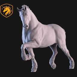 Shire Horse - Elevated Trot Pose - Unpainted Abs Resin Model - Traditional Draft Sculpture - thumbnail 3