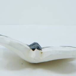 White Cabbage Butterfly Wooden Figurine - Hand Carved Nature Decor Gift - thumbnail 3