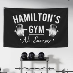 Custom Home Gym Wall Art Sign, Decor, Motivation, Fitness Gift , Fabric Banner, Personalized Banner Flag - thumbnail 4