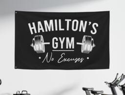 Custom Home Gym Wall Art Sign, Decor, Motivation, Fitness Gift , Fabric Banner, Personalized Banner Flag