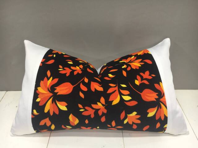 Handwoven Silk Ikat Pillow Cover, Modern Accent - 12x20 - image 1