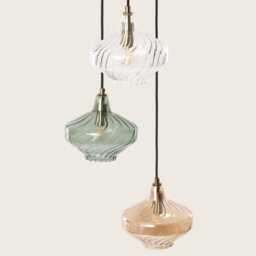 Glass Pendant Chandelier Three-Light Crystal Hanging Lamp - thumbnail 4