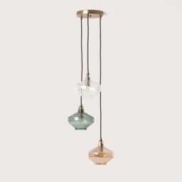Glass Pendant Chandelier Three-Light Crystal Hanging Lamp - thumbnail 3