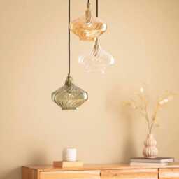 Glass Pendant Chandelier Three-Light Crystal Hanging Lamp - thumbnail 2