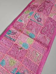 Embroidered Table Runner. Patchwork Sari Wall Hanging Made in India