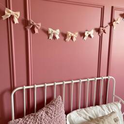 Felt Bow Garland - Pink Nursery Decor, Wall Hanging - thumbnail 3