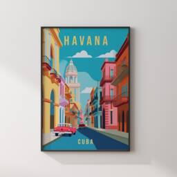 Havana Travel Print - Poster Wall Art Cuba - thumbnail 3