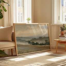 Sage Hills Poster, Rolling Landscape Wall Art, Neutral Country Print - thumbnail 4