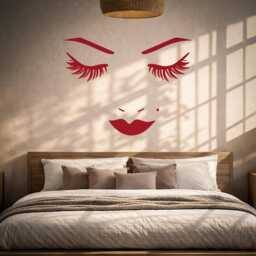 Beautiful Female Face Vinyl Wall Decal Woman Eyes Lips Lashes Beauty Salon Stickers Mural - #2738Da - thumbnail 2
