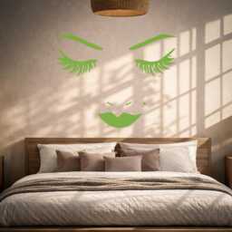 Beautiful Female Face Vinyl Wall Decal Woman Eyes Lips Lashes Beauty Salon Stickers Mural - #2738Da - thumbnail 3