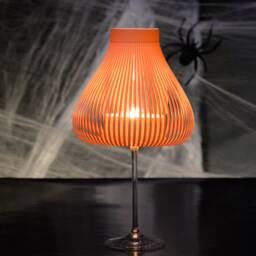 Lamp Shades For Wineglasses, Tea Light Table Lamp, Wine Glass Lantern, Set Of 2, 4 Or 10 Orange Miss Molly - thumbnail 3