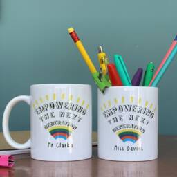 Teachers Empowering The Next Generation Ceramic Pen Pot - Gift Desk Tidy Marking Like A Boss Thank You Gift - thumbnail 2