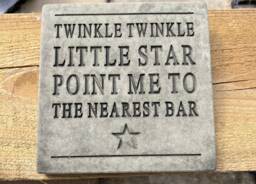 stone/Concrete Twinkle To The Nearest Bar Novelty Wall Hanging Sign