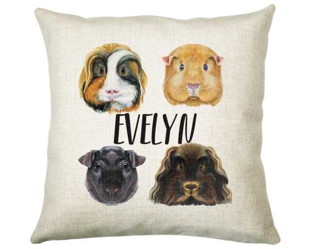 Personalised Guinea Pig Cushion Gift Printed Name Design - Throw Pillow For Mum Friend Bedroom Birthday Christmas Cs331 - image 1