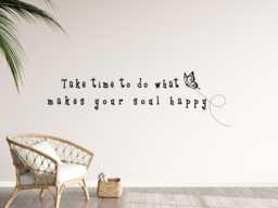 Time Quote Wall Decal - Take Time - Self Love Quote - Time To Do What Makes Your Soul Happy - Butterfly Decor - thumbnail 1