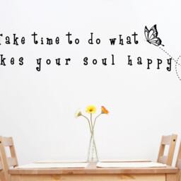 Time Quote Wall Decal - Take Time - Self Love Quote - Time To Do What Makes Your Soul Happy - Butterfly Decor - thumbnail 3