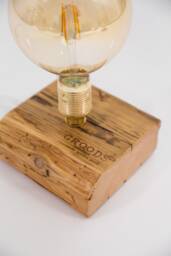Reclaimed Wood Edison Table Lamp, Handmade Antique Wood Decor