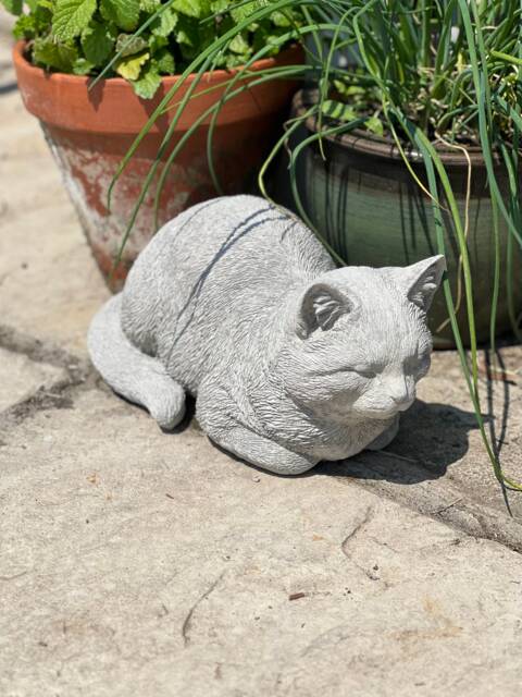 Stone/Concrete Cat Garden Ornament Statue - image 1