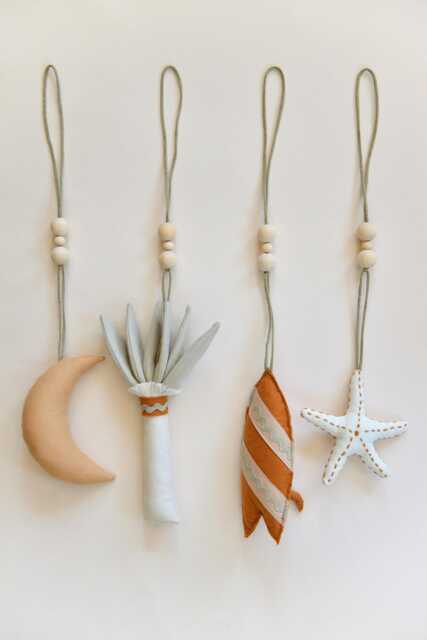 Rust & Sage Surf Baby Gym Toys Coastal Ocean Theme - image 1