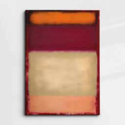 Modern Abstract Beige & Red Exhibition Oil Painting Wall Art, Framed Canvas Poster Print, Home Living Room Decor Gift Idea - thumbnail 3