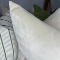 Beige Velvet Pillow Cover, High Quality Cotton Polyester - Velvet, Natural Cushion Soft Touch Cover Double Sided Bed - thumbnail 2