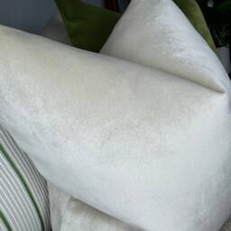Beige Velvet Pillow Cover, High Quality Cotton Polyester - Velvet, Natural Cushion Soft Touch Cover Double Sided Bed - thumbnail 3