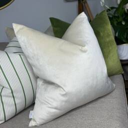 Beige Velvet Pillow Cover, High Quality Cotton Polyester - Velvet, Natural Cushion Soft Touch Cover Double Sided Bed - thumbnail 4