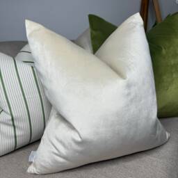 Beige Velvet Pillow Cover, High Quality Cotton Polyester - Velvet, Natural Cushion Soft Touch Cover Double Sided Bed - thumbnail 1