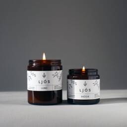 160G + 100G - Bundle Of Two Natural Soy Wax Candles Scented With Essential Oils Handmade in Norway - thumbnail 2