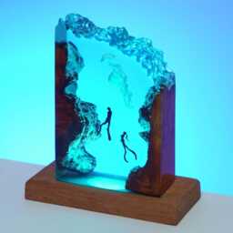 Exclusive Divers & Whale Ocean Lamp - Handmade Marine Depth Resin Undersea Diorama & Unique Gift For Nature Lovers - thumbnail 4