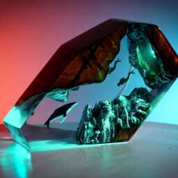 Exclusive Divers & Whale Ocean Lamp - Handmade Marine Depth Resin Undersea Diorama & Unique Gift For Nature Lovers - thumbnail 2