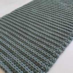 Chunky Knit Rug Reversible Organic Cotton Woven Carpet - thumbnail 2