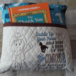 Personalized Cowboy Reading Book Pillow For Boy, Birthday Gift Boys, Kids Room Decor, Pocket - thumbnail 2
