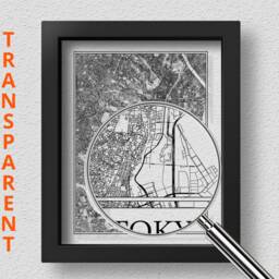 Transparent Tokyo City Map Detailed Wall Art Print Poster Gift Decor Japan - thumbnail 2