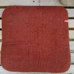 Handfelted Seat Cushion, Uni Coloured, Brown - thumbnail 4
