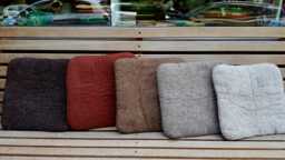 Handfelted Seat Cushion, Uni Coloured, Brown