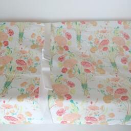Floral Fitted Crib Sheet - Coral, Green Flower Bouquet Bedding - thumbnail 2