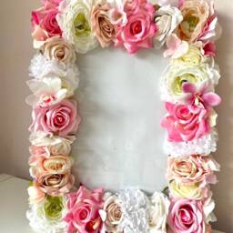 Custom Floral Picture Frame Silk Flower Photo Display - thumbnail 4