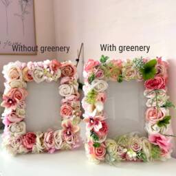 Custom Floral Picture Frame Silk Flower Photo Display - thumbnail 2